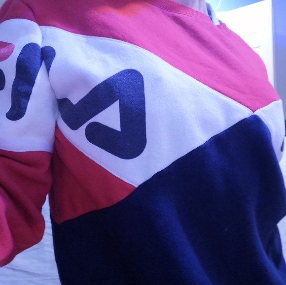 Fila Crewneck Sweater Size Small Red Blue White - Picture 4 of 9